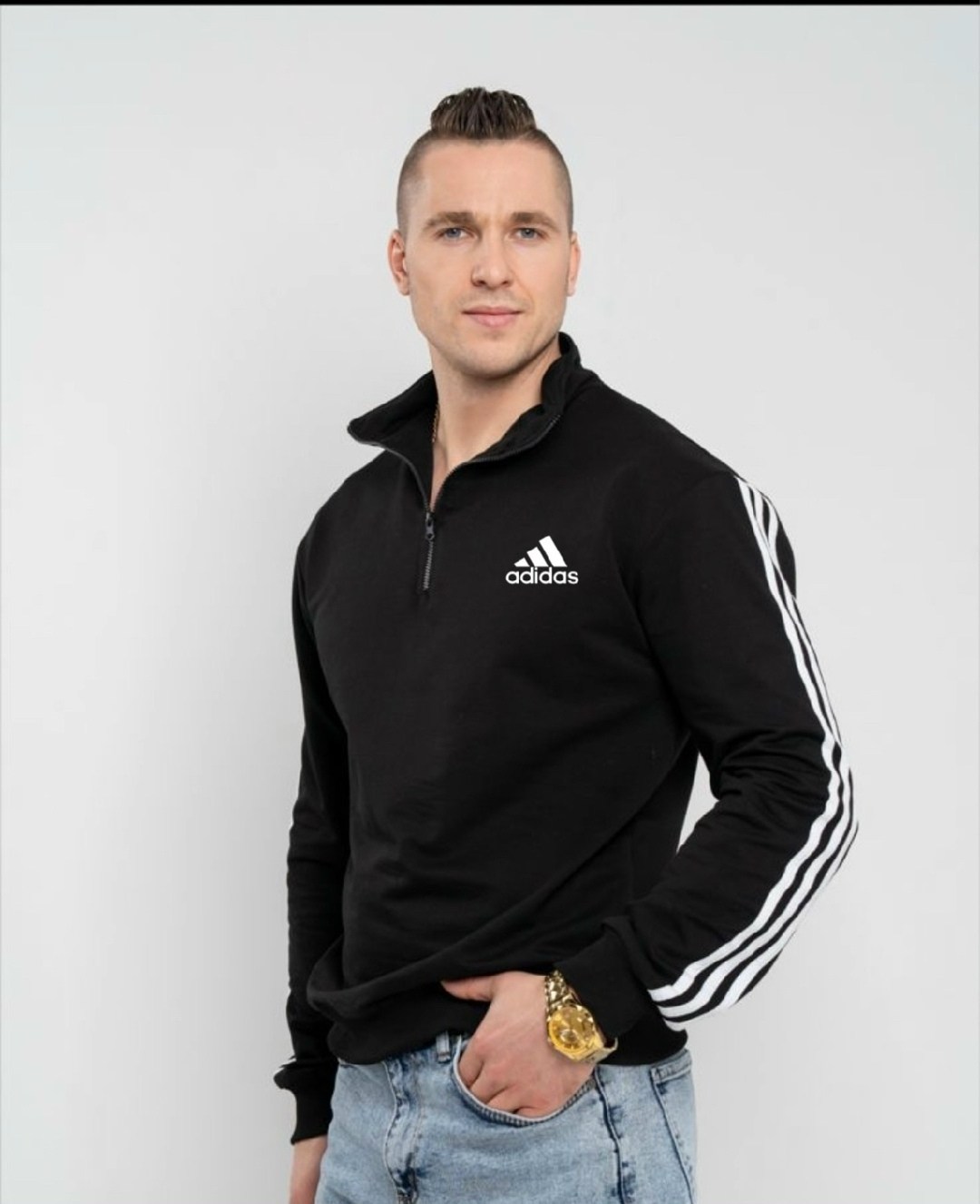 adidas черный,мужские толстовки adidas,толстовка adidas,толстовка мужская,свитшот с воротником