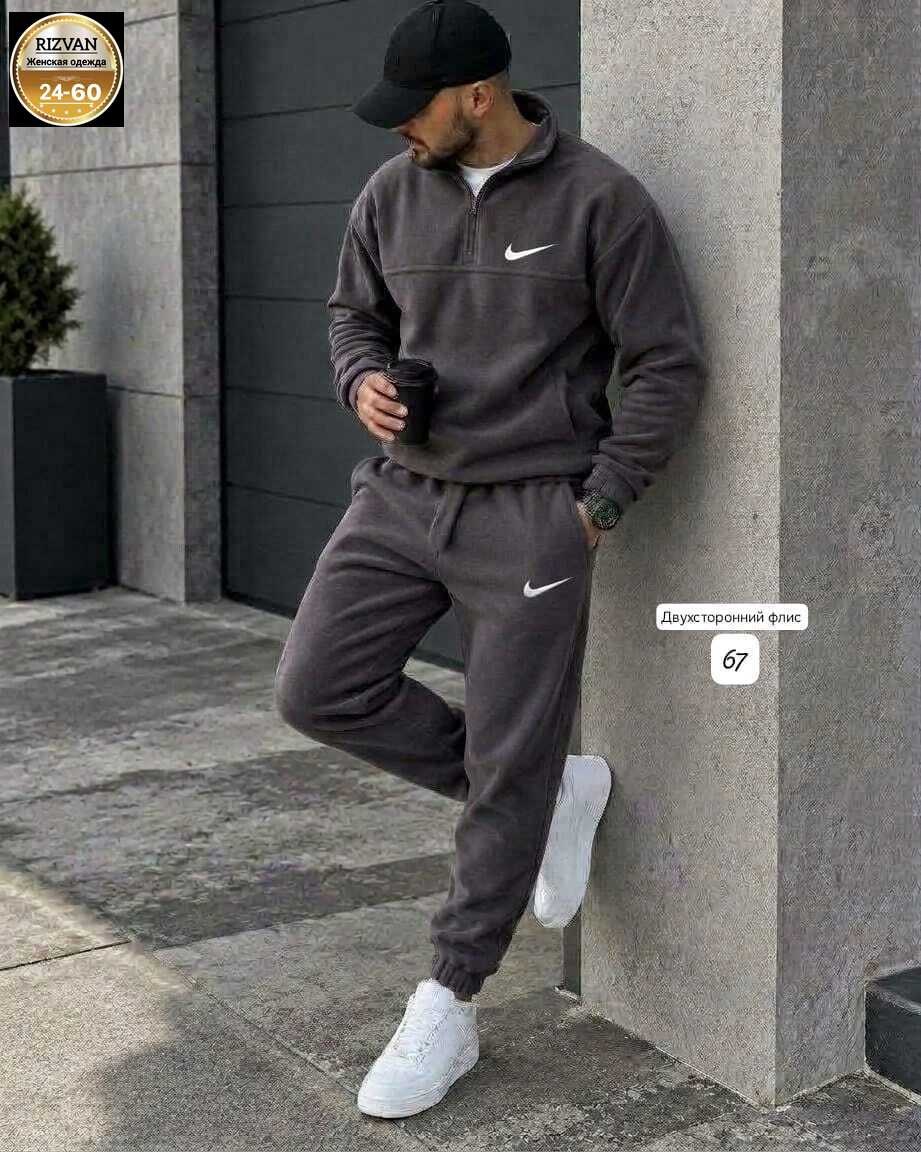 спортивный костюм nike на флисе,мужской спортивный костюм на флисе,костюм спортивный,костюм спортивный мужской,мужской зимний спортивный костюм nike на флисе чёрный с капюшоном