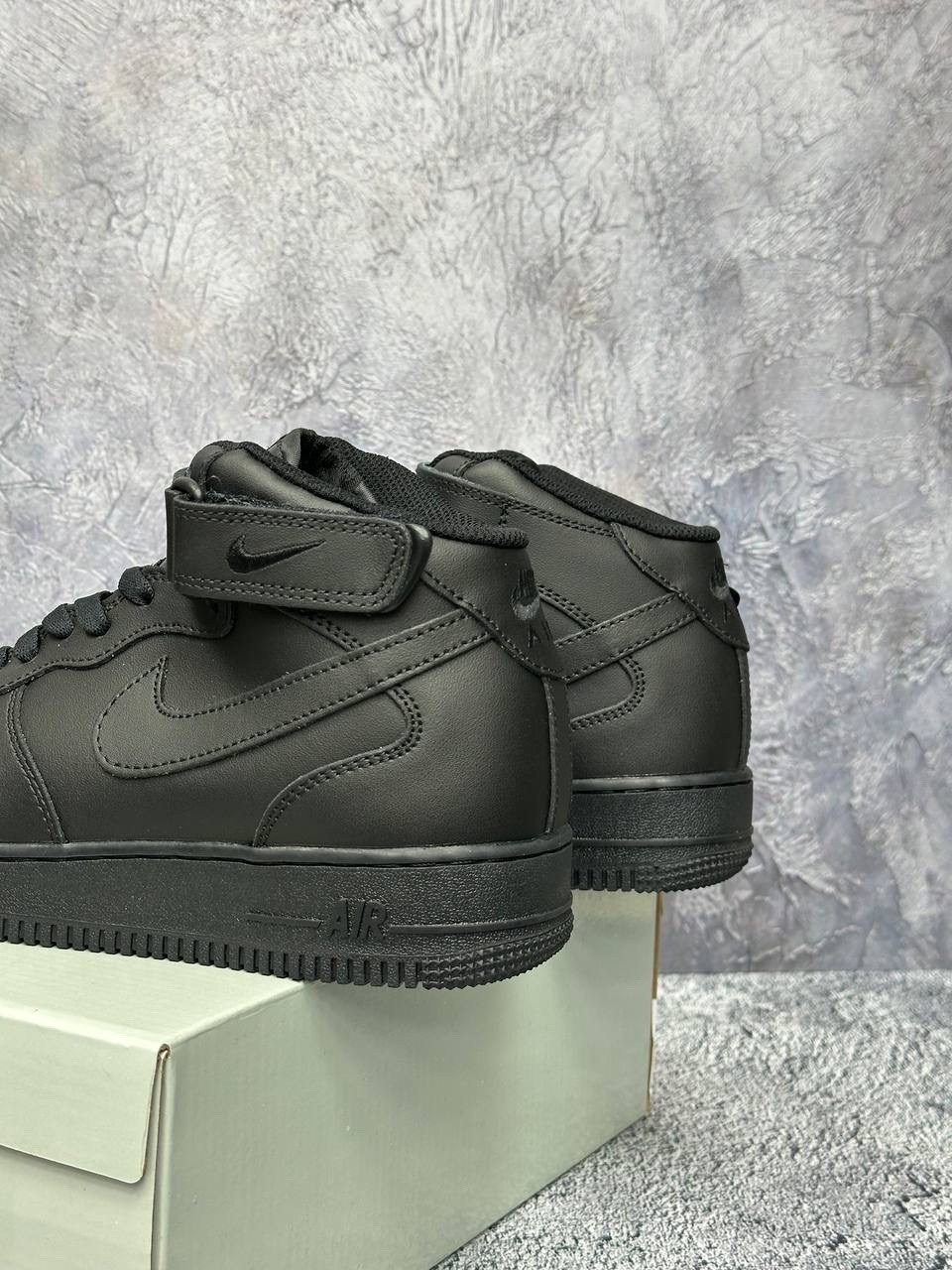 nike air force 1 mid "black",nike air force 1 mid,кроссовки nike air force 1 mid "black",кроссовки nike air force 1 mid '07 black leather,кроссовки nike air force 1 mid
