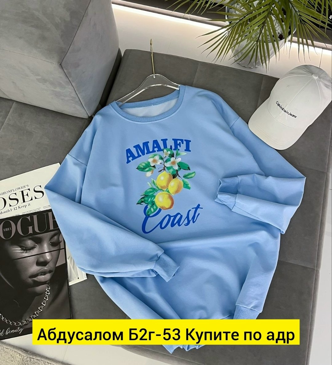 свитшот женская,голубой свитшот,базовый свитшот,женская кофта,футболки женская