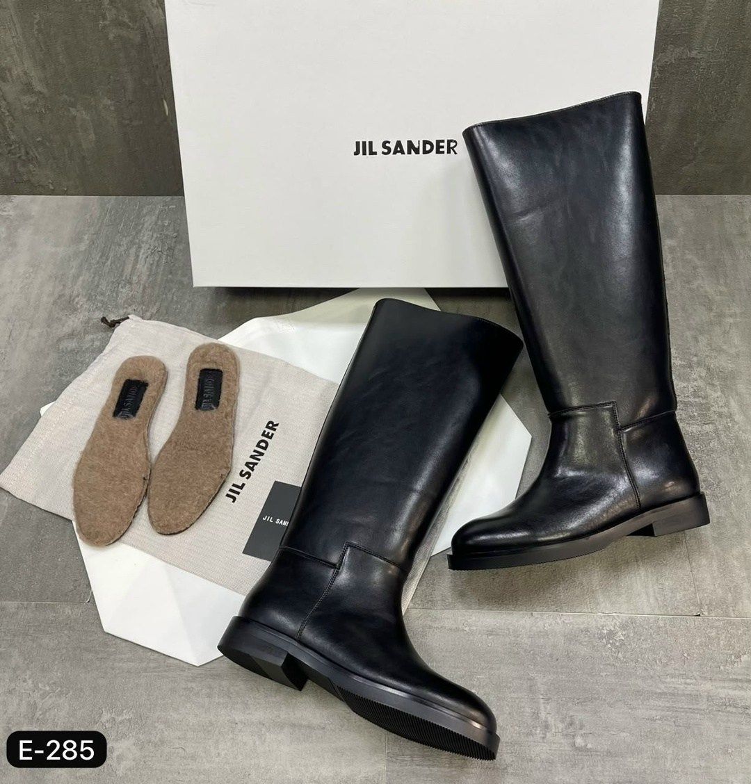 женские сапоги jil sander кожаные черные,сапоги,,сапоги jil sander,сапоги высокие