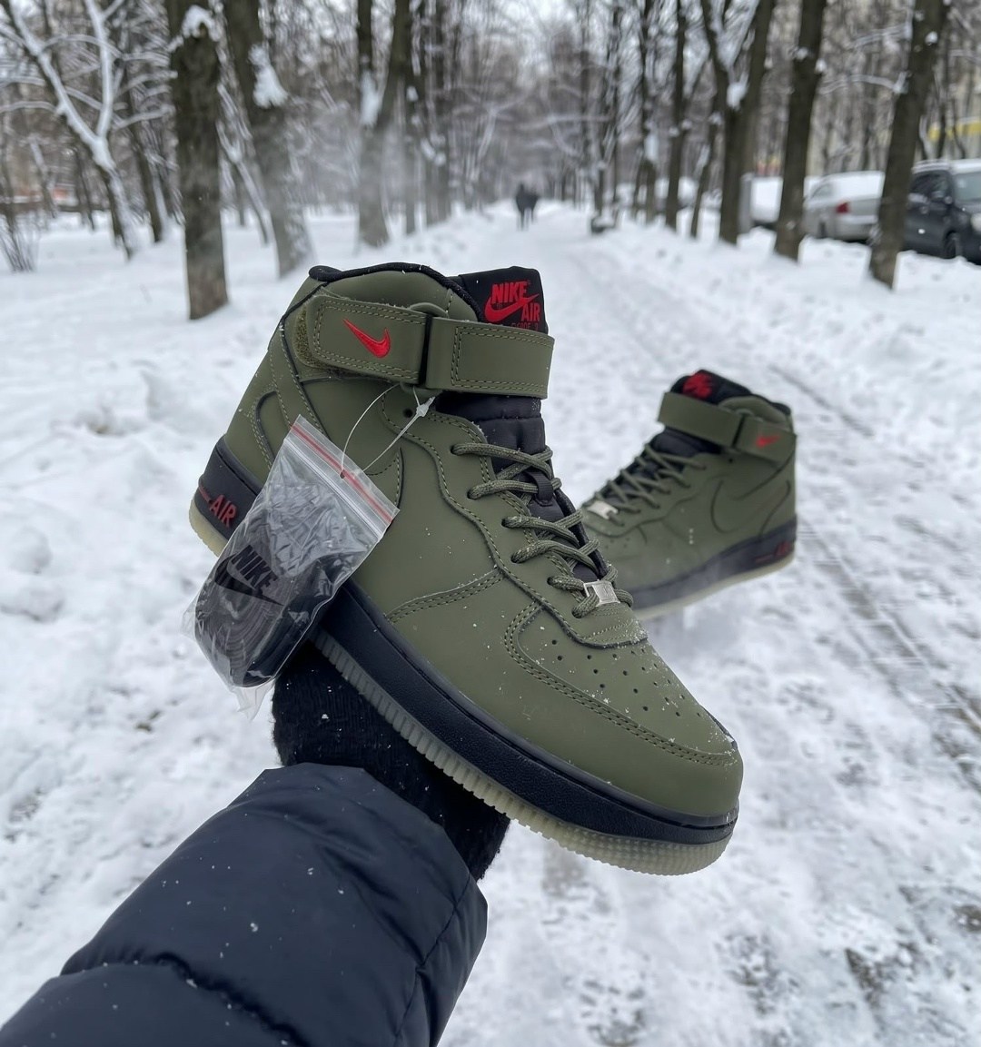 зимние кроссовки nike air force 1 mid,кроссовки nike air force зимние,зимние кроссовки nike air force 1,зимние кроссовки nike air force mid olive/black,nike air force 1 mid