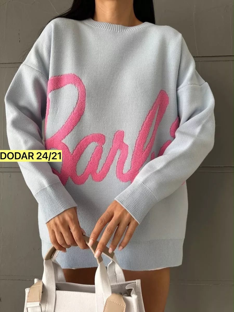 свитер барби оверсайз вязаный розовый,женская кофта,свитер оверсайз с надписью barbie,свитер кашемир,свитер оверсайз вязаный с принтом barbie