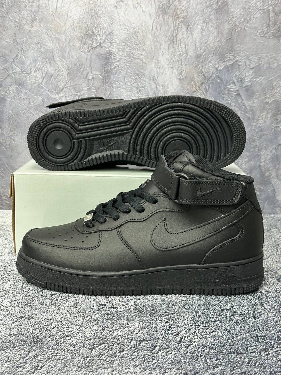 nike air force 1 mid "black",nike air force 1 mid,кроссовки nike air force 1 mid "black",кроссовки nike air force 1 mid '07 black leather,кроссовки nike air force 1 mid