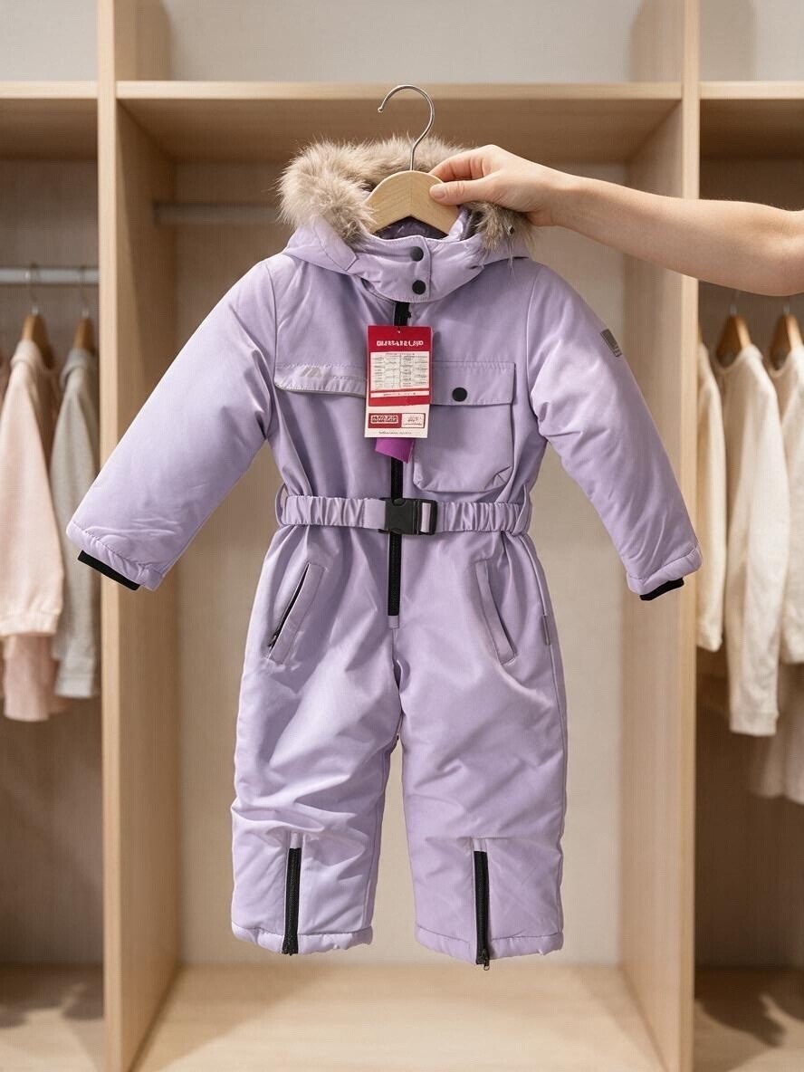 детский зимний комбинезон,комбинезон зимний pogokids pg88249-8 сиреневый,комбинезон детский pogokids pg88249 сиреневый,зимний комбинезон для девочки,комбинезон зимний