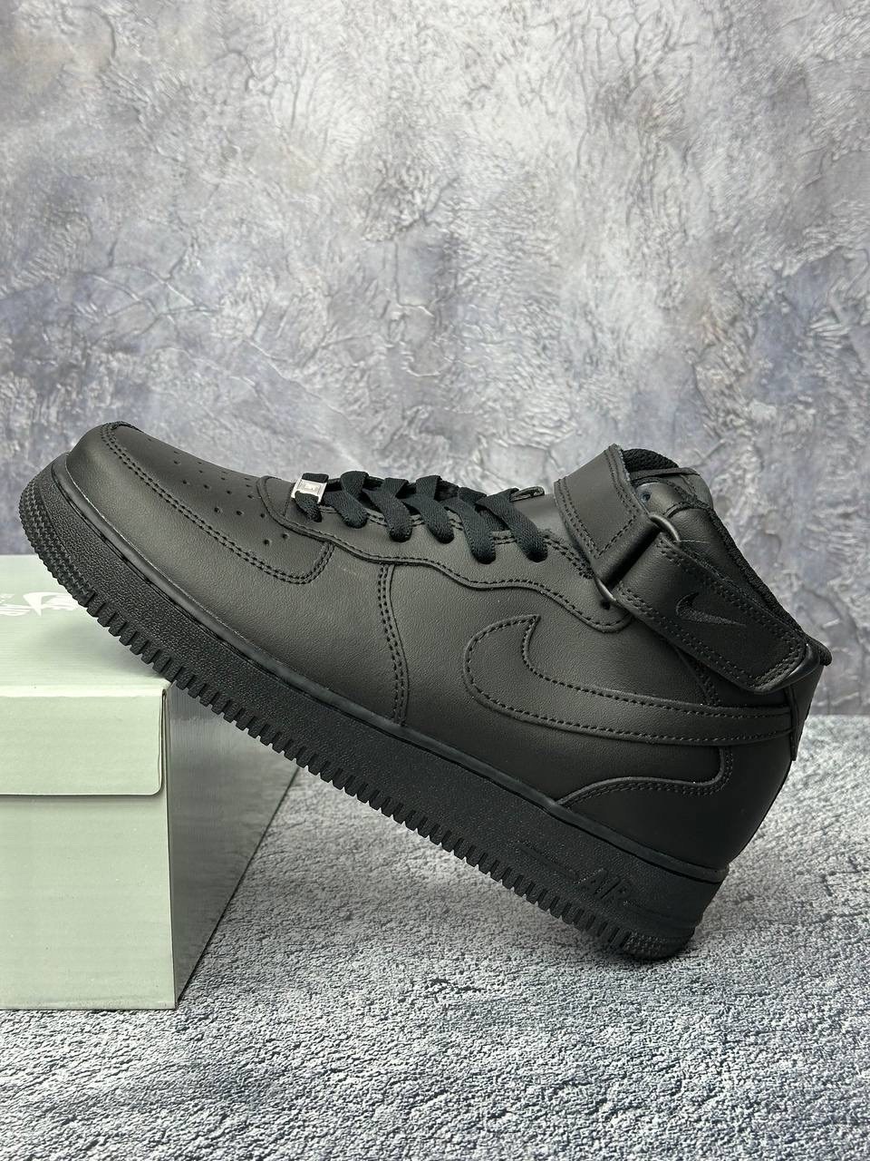 nike air force 1 mid "black",nike air force 1 mid,кроссовки nike air force 1 mid "black",кроссовки nike air force 1 mid '07 black leather,кроссовки nike air force 1 mid