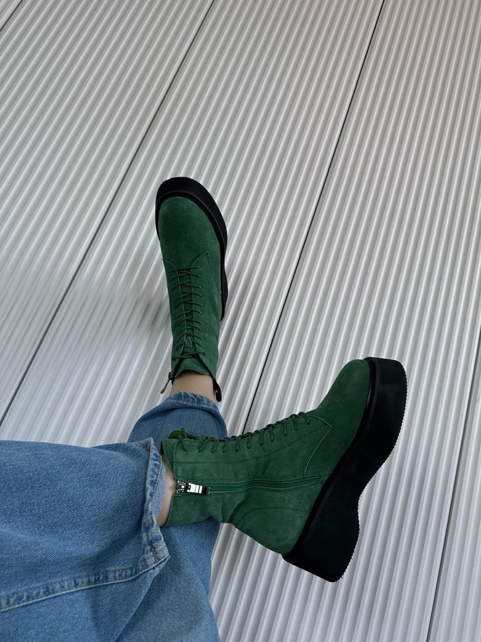 ,женские повседневные ботинки из натуральной замши зелёный mixshoes-women,женские повседневные ботинки из натуральной замши зелёный,замшевые ботинки,зеленые ботинки