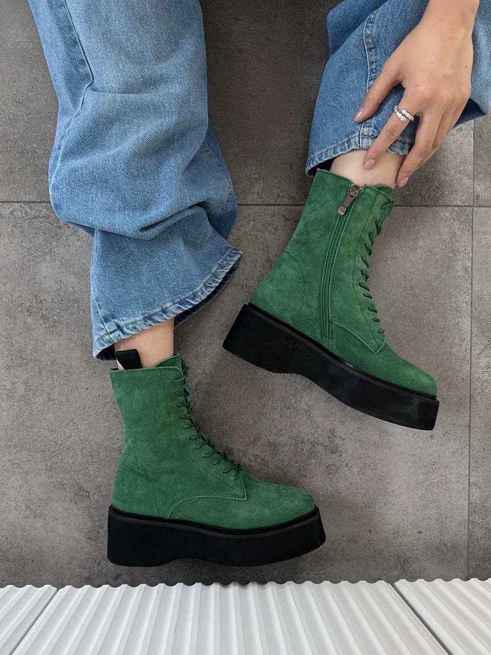 ,женские повседневные ботинки из натуральной замши зелёный mixshoes-women,женские повседневные ботинки из натуральной замши зелёный,замшевые ботинки,зеленые ботинки