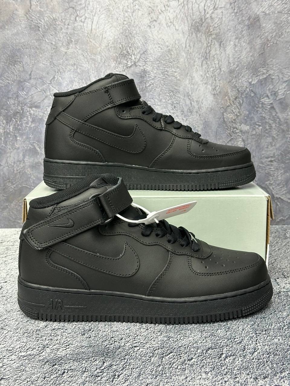 nike air force 1 mid "black",nike air force 1 mid,кроссовки nike air force 1 mid "black",кроссовки nike air force 1 mid '07 black leather,кроссовки nike air force 1 mid