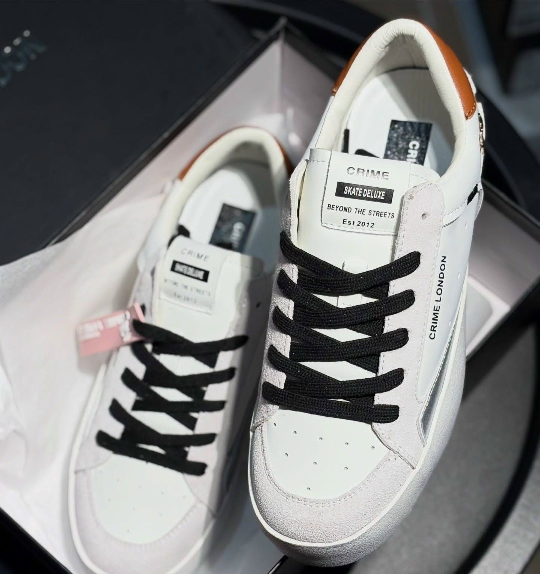sk8 deluxe женские низкие кожаные кроссовки шлемофонного типа crime london белый,кроссовки crime london,,кеды женские crime london sk8 deluxe,кожаные кеды crime london