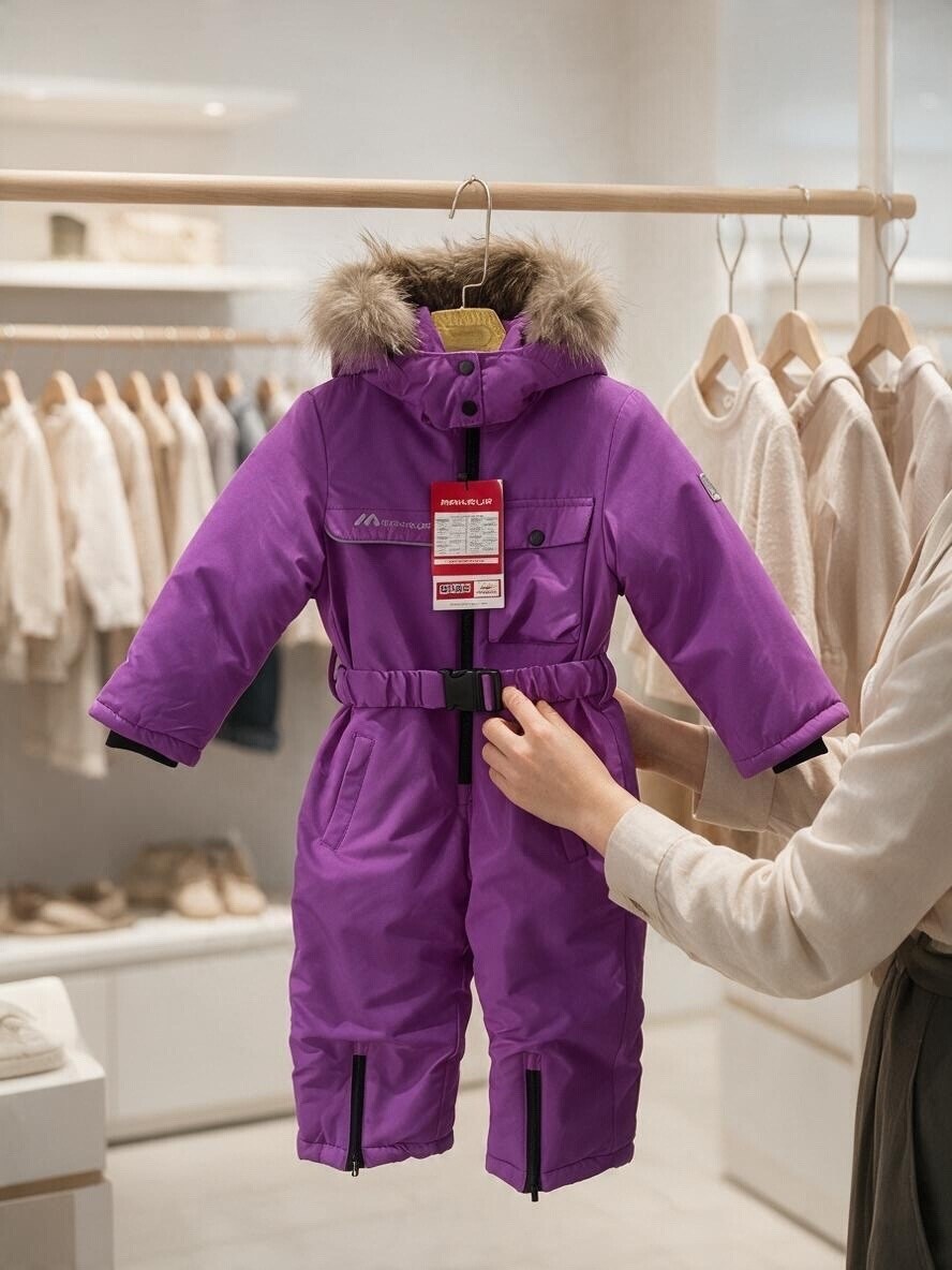 детский зимний комбинезон,комбинезон зимний pogokids pg88249-8 сиреневый,комбинезон детский pogokids pg88249 сиреневый,зимний комбинезон для девочки,комбинезон зимний