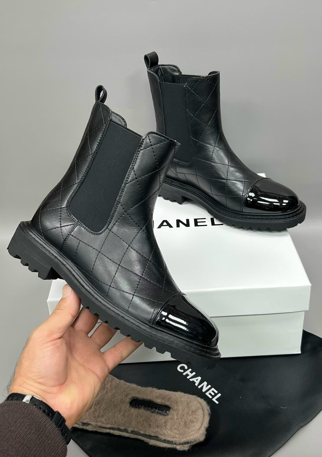 ,chanel (шанель) новые женские осенне-зимние сапоги,ботинки chanel,ботинки челси, женская