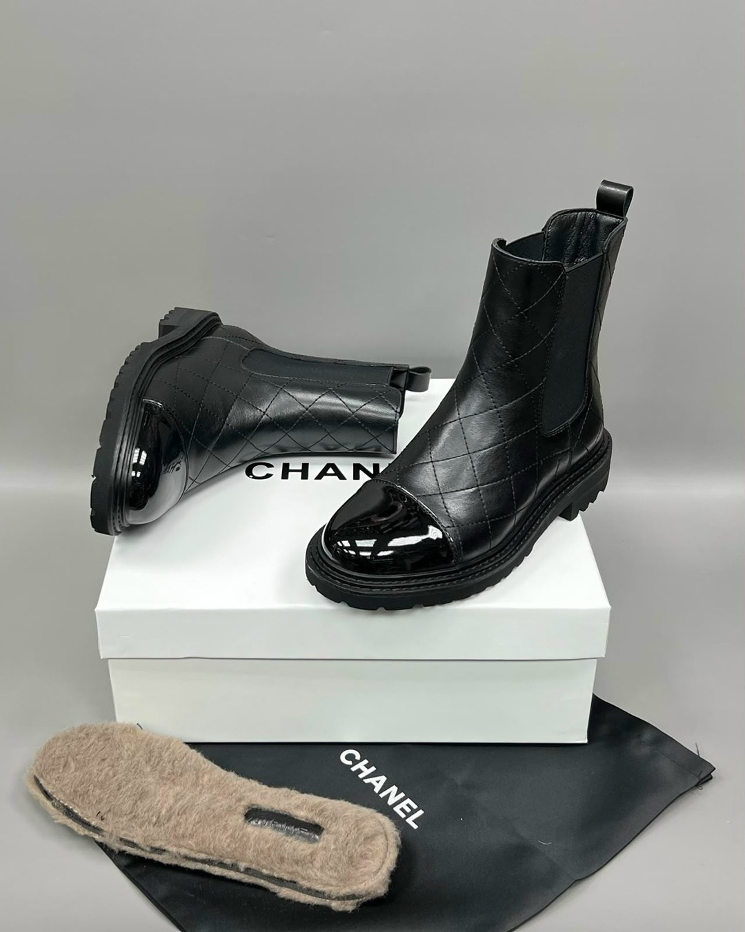 ,chanel (шанель) новые женские осенне-зимние сапоги,ботинки chanel,ботинки челси, женская