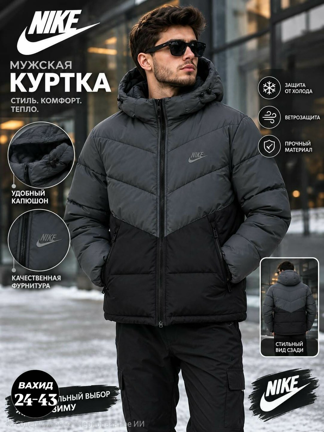 зимняя куртка nike,мужская зимняя двухсторонняя куртка nike,куртка мужская зимняя nike,куртка мужская nike sportswear storm-fit windrunner dx2040-011,пуховик мужской nike