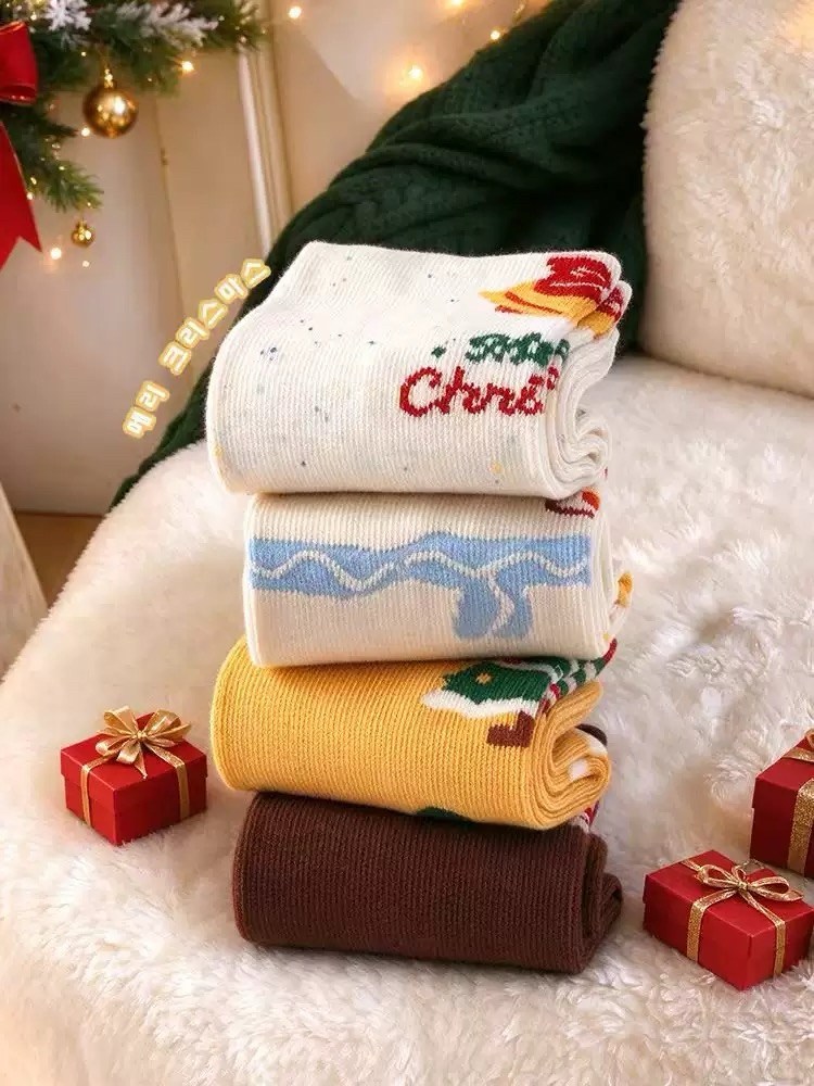 рождественские носки,детские новогодние носки,детские носки зимние,детские теплые носки,носки новогодние