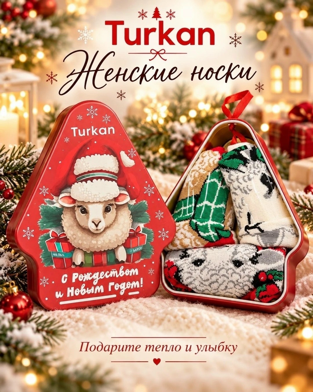 носки женские с принтом новый год turkan 506,носки turkan новогоднее 5 пар,носки новогодние с принтом набор turkan,носки женские новогодние,новогодние носки