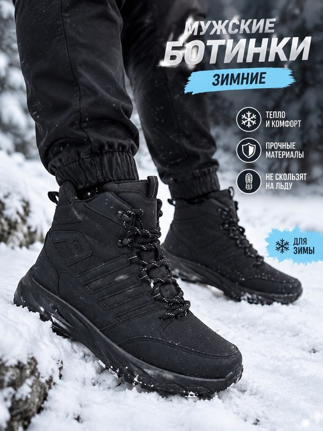 зимние кроссовки adidas climaproof с мехом черные мужские ботинки адидас,зимняя мужская ,кроссовки мужские adidas,мужские зимние ботинки,кроссовки мужские зимние