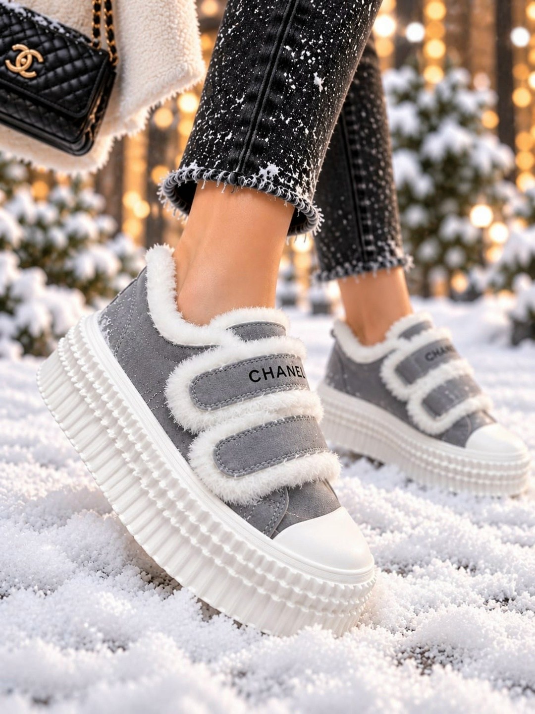 кроссовки женскиe,,женская ,брендовые кеды ugg на толстой подошве с мехом,меховые женские кроссовки на платформе