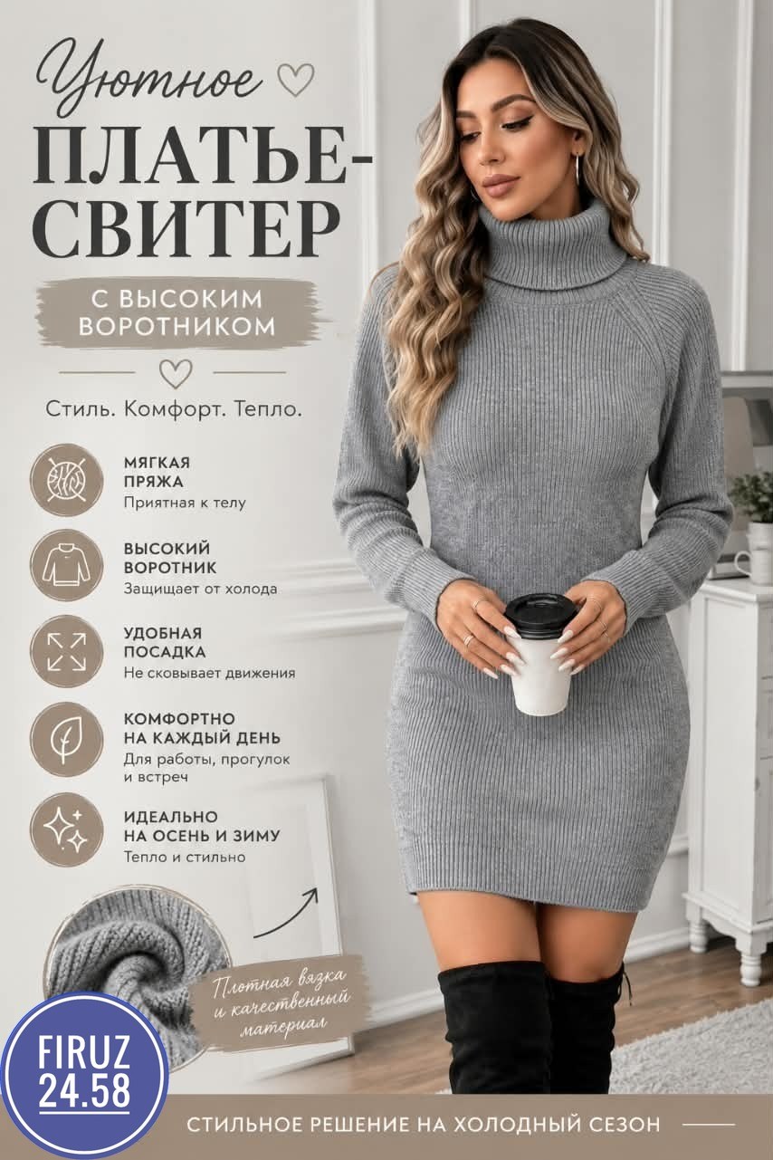 платье вязаное,платье свитер,теплое платье,женское вязаное платье,шерстяное платье