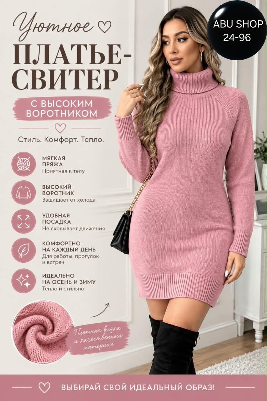 платье вязаное теплое,gmxia осень-зима платье-свитер с высоким воротом,платье вязаное,платье-свитер вязаный в рубчик с высоким воротником,платье теплое трикотажное