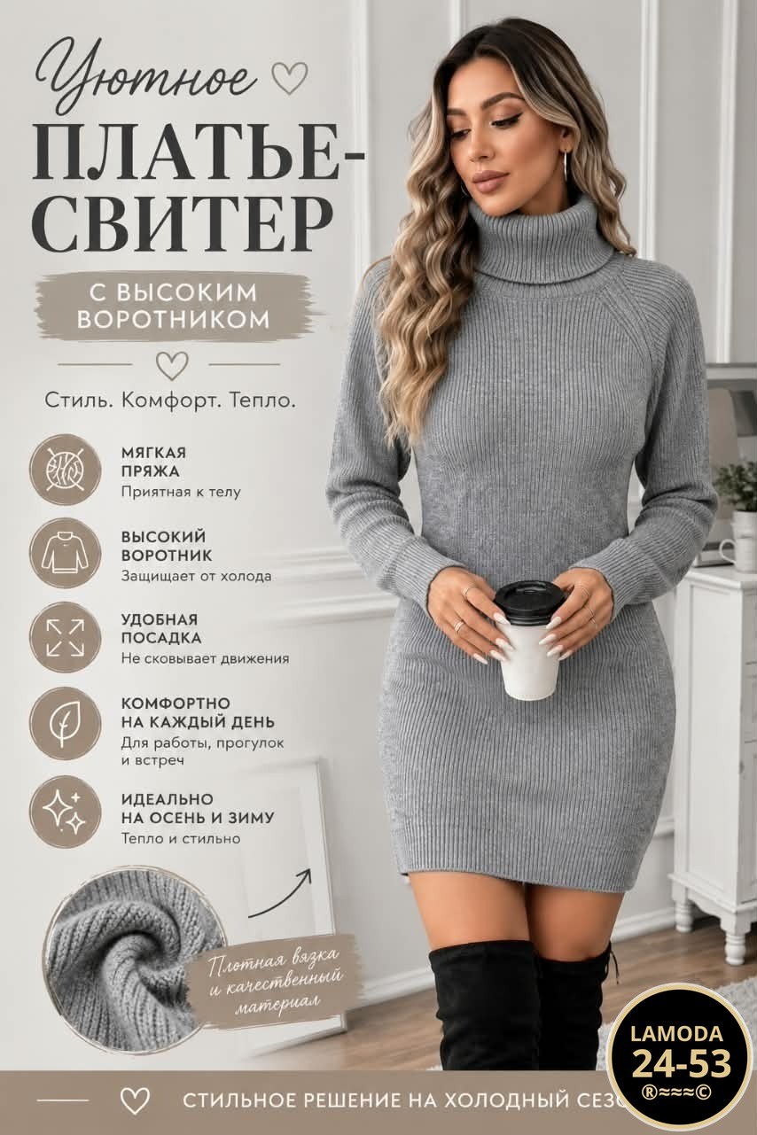 платье вязаное теплое,трикотажное платье,платье вязаное,трикотажное серое платье,женское платье вязаное