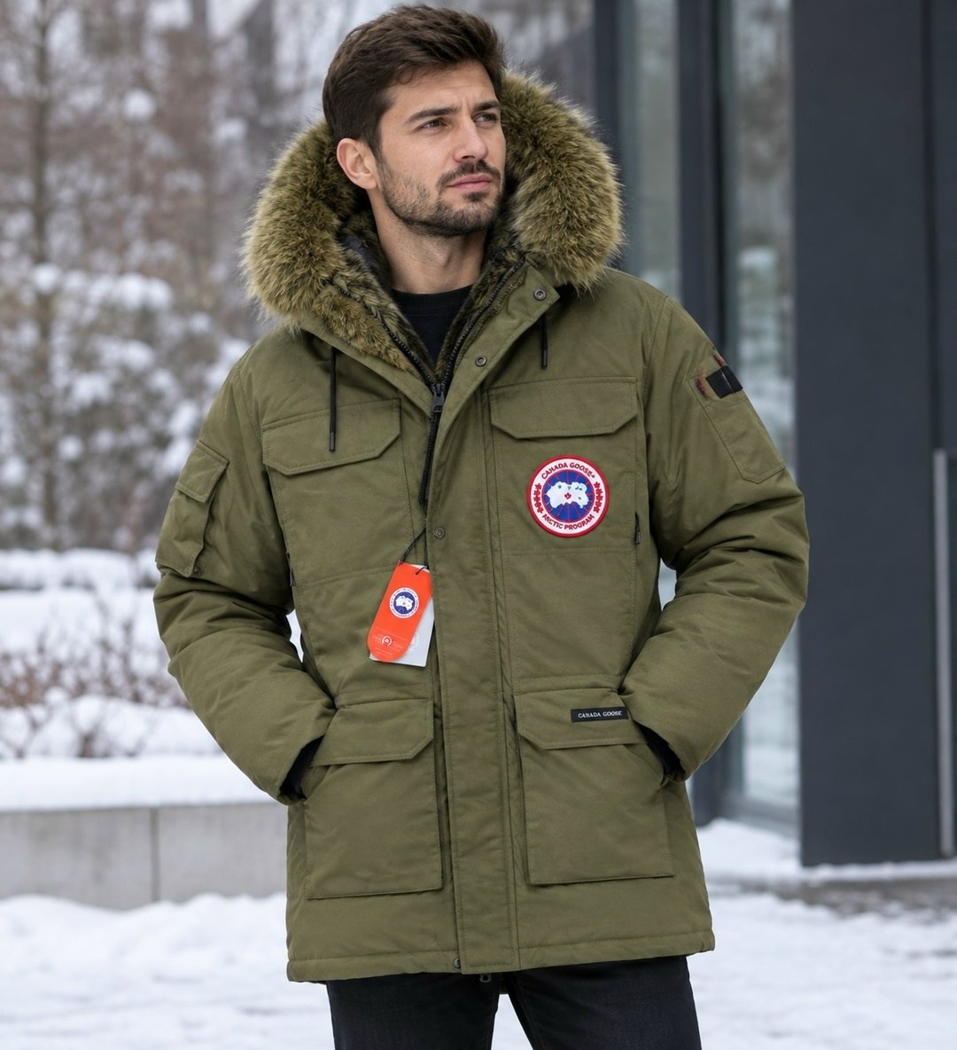 canada goose мужская парка expedition khaki,куртка зимняя canada goose,зимняя куртка,мужская зимняя куртка,canada goose expedition parka