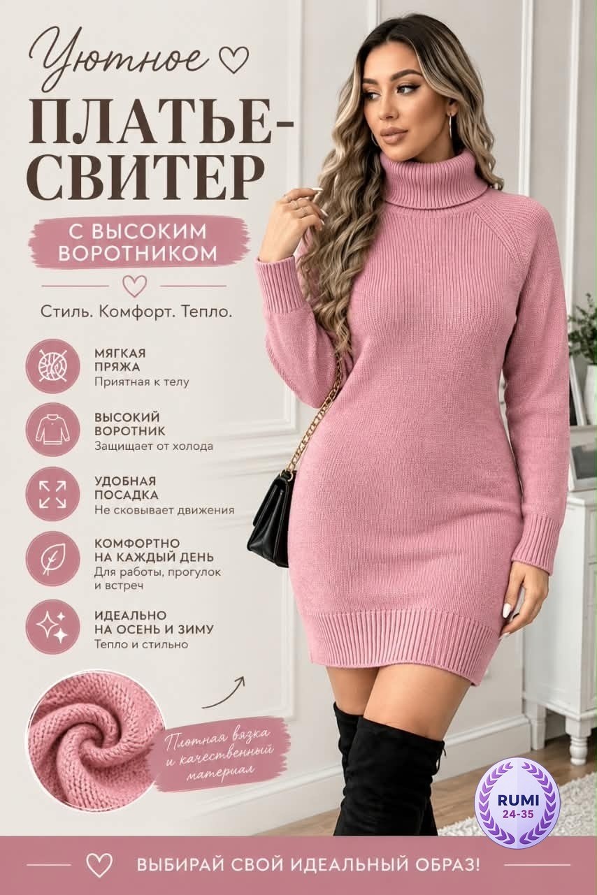 вязаное платье,платье теплое лапша,женское вязаное платье,платье свитер,теплое платье