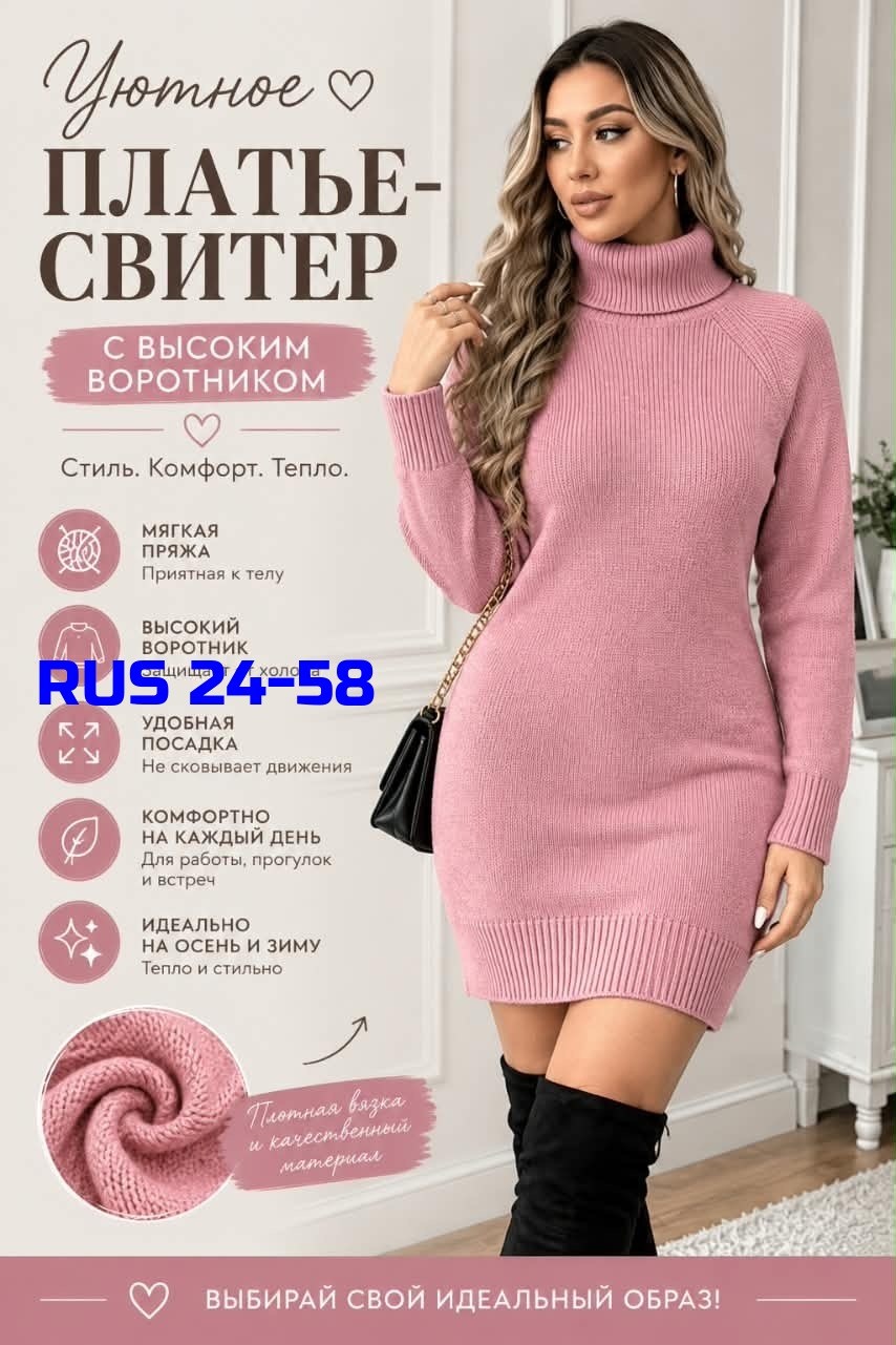 платье вязаное,платье свитер,вязаное платье-свитер,женское вязаное платье,теплое платье