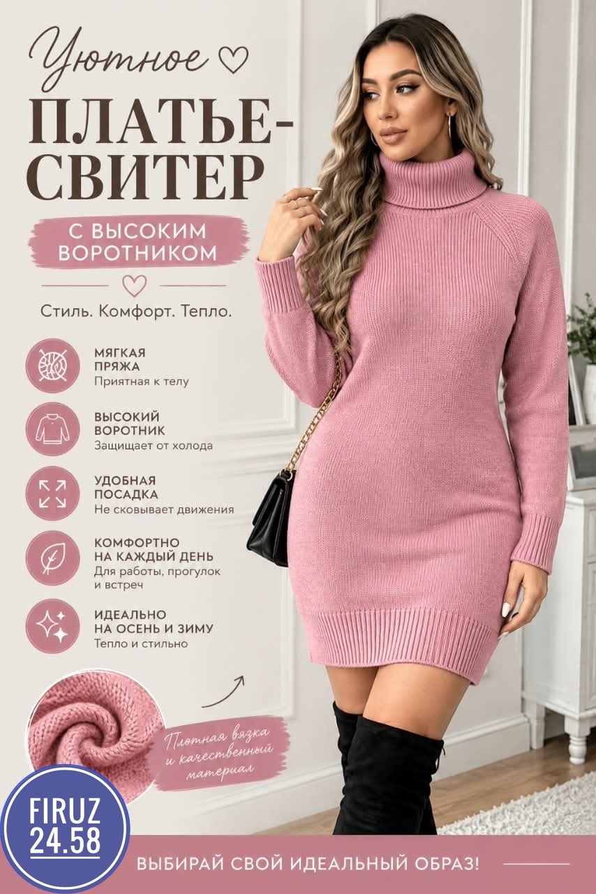 платье вязаное,платье свитер,теплое платье,женское вязаное платье,шерстяное платье