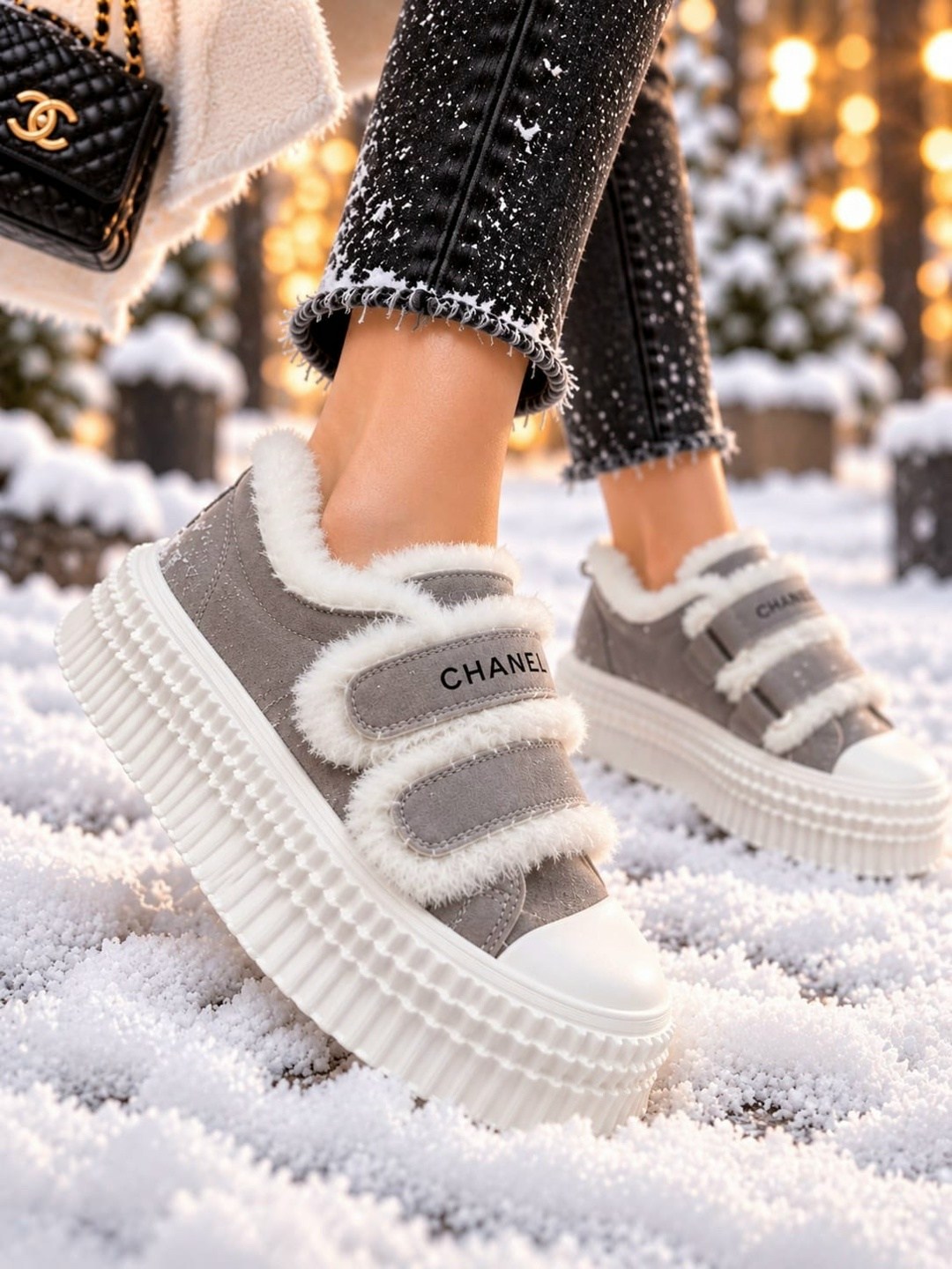 кроссовки женскиe,,женская ,брендовые кеды ugg на толстой подошве с мехом,меховые женские кроссовки на платформе
