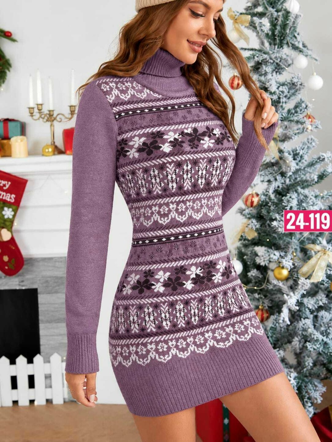 shein платье-свитер с рождественским узором,вязаные платья,shein christmas pattern sweater dress,christmas pattern turtleneck sweater dress,платье новогоднее