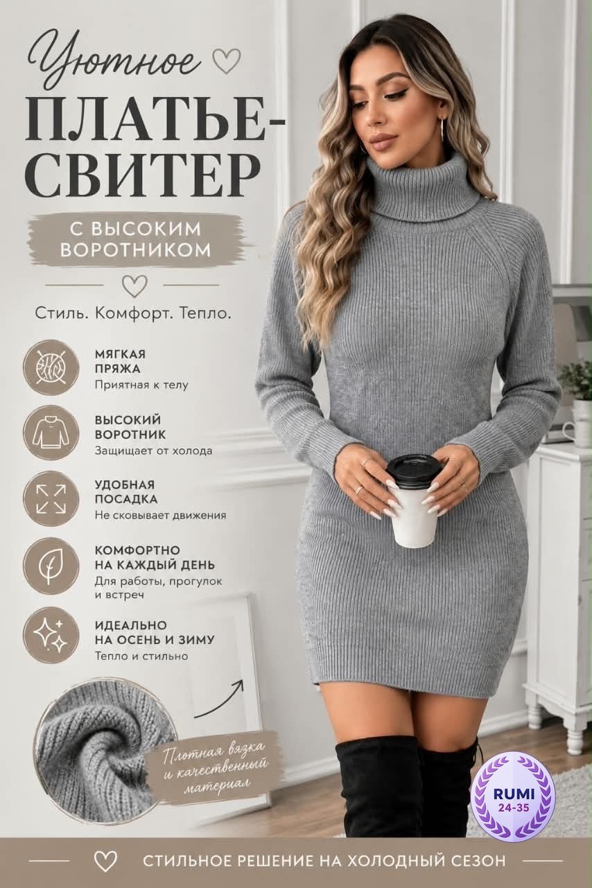 вязаное платье,платье теплое лапша,женское вязаное платье,платье свитер,теплое платье