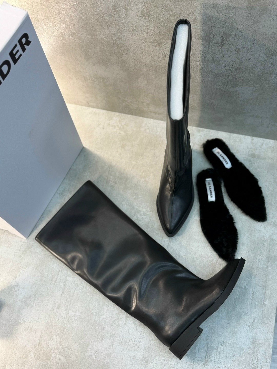кожаные сапоги,,женские сапоги,сапоги jil sander,высокие сапоги