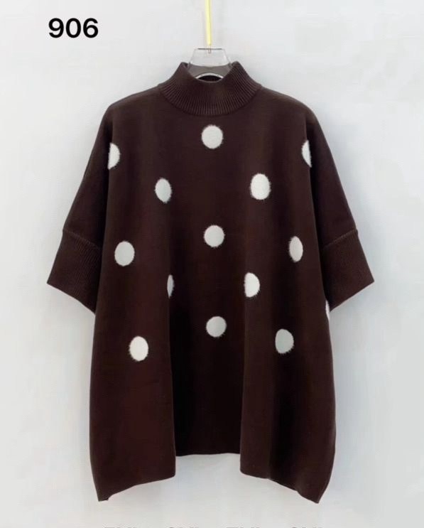 туника оверсайз ассиметричная х&ч fashion 218034081,кофта женская,туника женская,пончо,блузка в горох