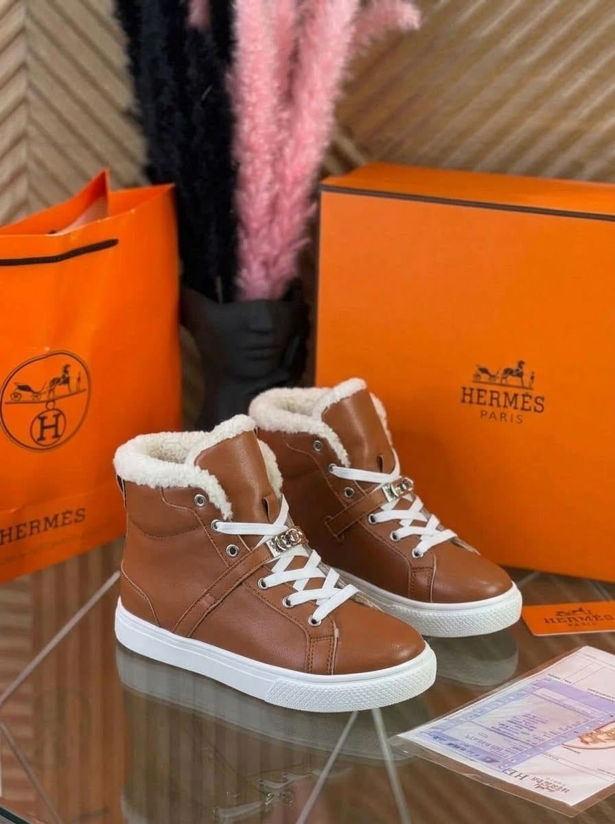 кеды с натуральным мехом hermes,,женские кроссовки hermes,кеды hermes,hermes кроссовки