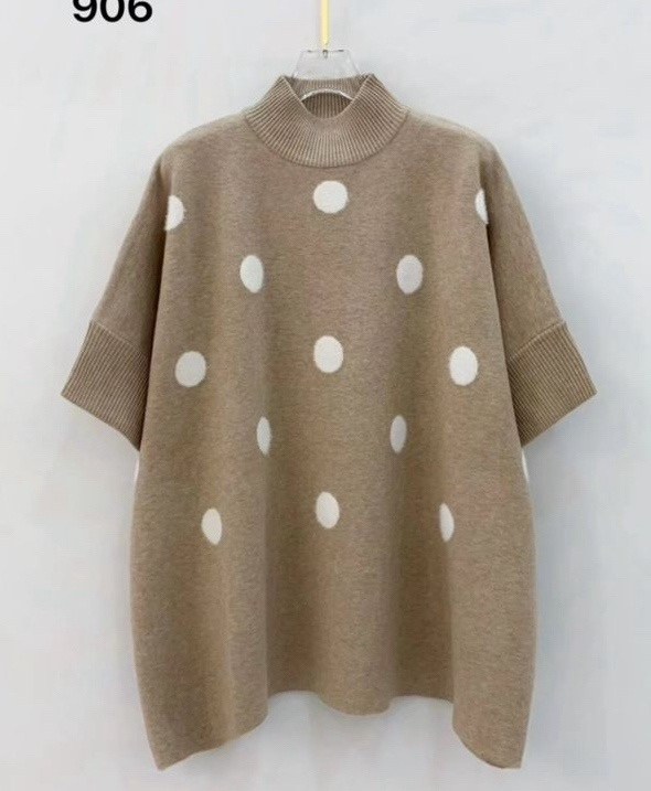 туника оверсайз ассиметричная х&ч fashion 218034081,кофта женская,туника женская,пончо,блузка в горох