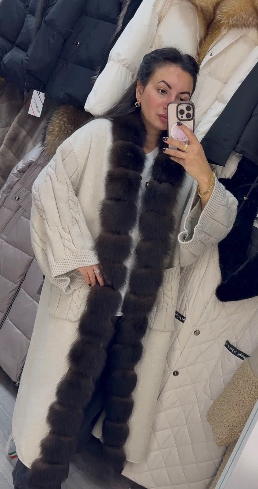 пальто с мехом,пальто с натуральным мехом соболя northfox,пальто меховое,женские пальто,шерстяное пальто