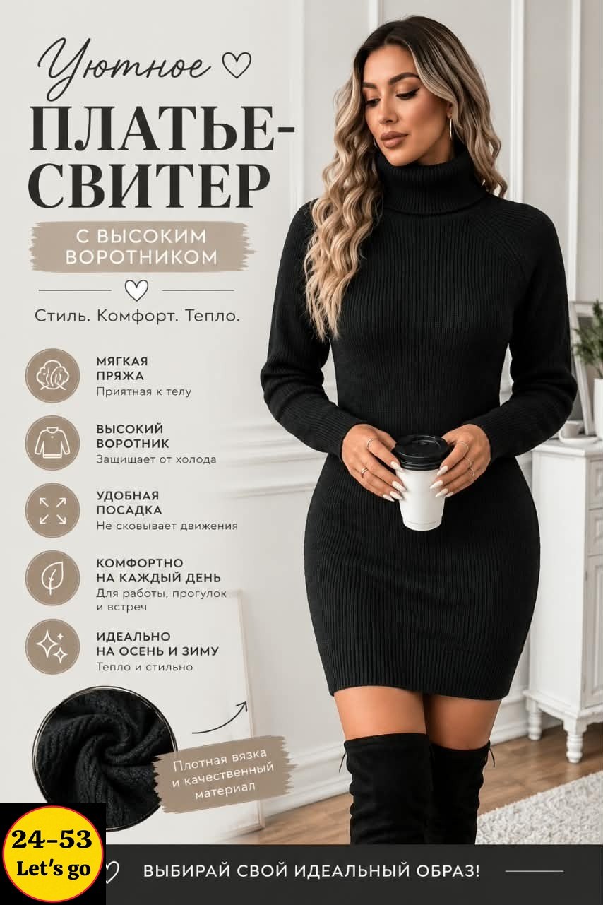 платье вязаное теплое,платье вязаное,gmxia осень-зима платье-свитер с высоким воротом,платье-свитер вязаный в рубчик с высоким воротником,платье свитер