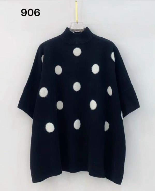 туника оверсайз ассиметричная х&ч fashion 218034081,кофта женская,туника женская,пончо,блузка в горох