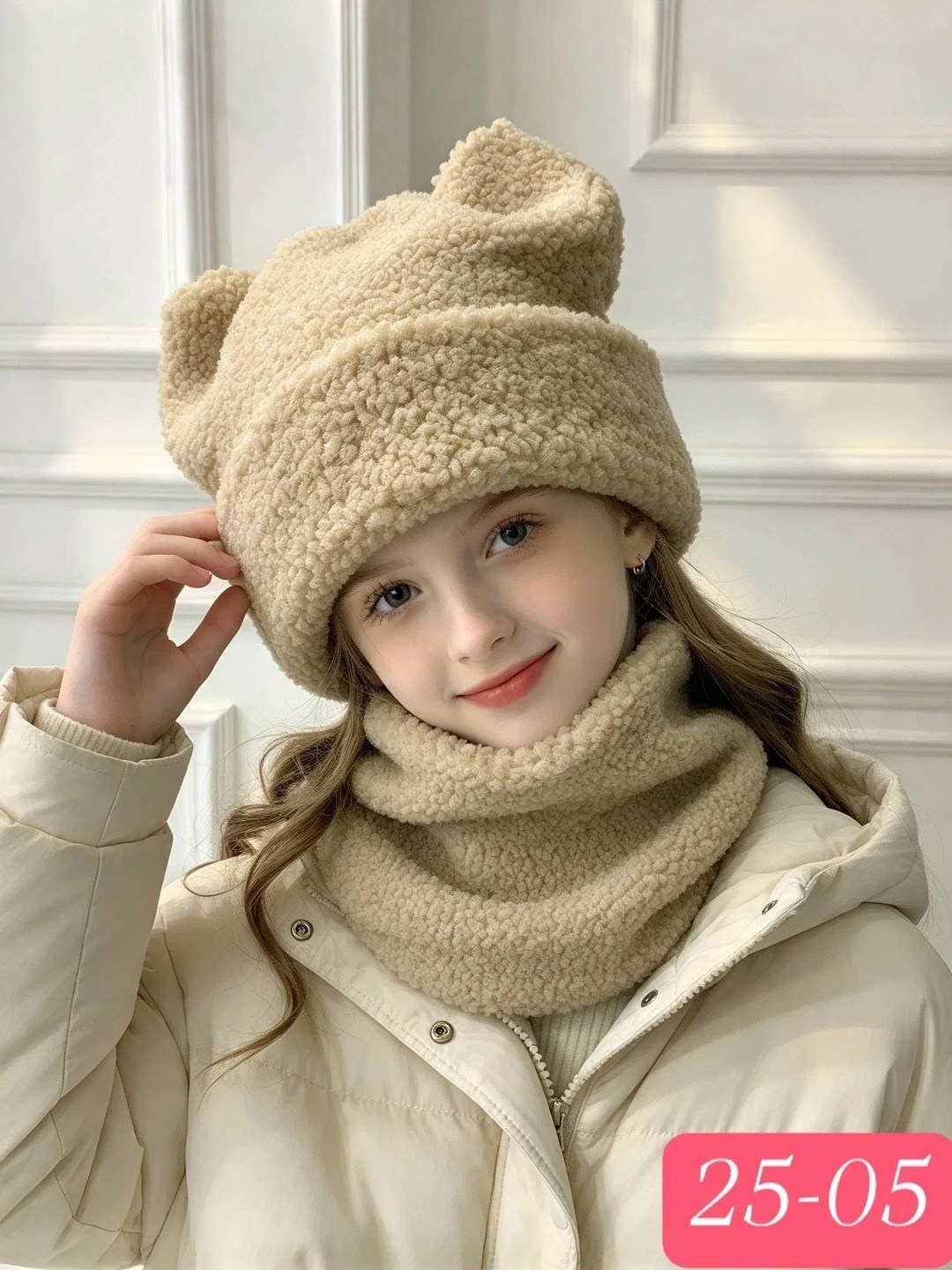 шапка хлопок кошки и снуд anya kids 247060440,шапка и снуд,шапка со снудом для девочек,снуд для девочек,шапка и снуд для девочек
