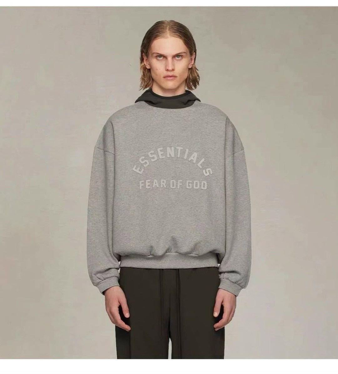fear of god essentials,свитшот мужской повседневный fear of god essentials цвет: серый размер: m,jacob sartorius sweatshirt,серый свитшот,свитшот толстовки