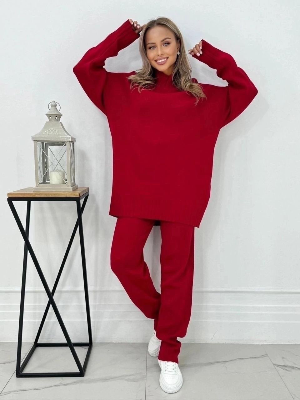 костюм трикотажный oversize kotam,трикотажные костюмы,костюм трикотажный oversize,женские костюмы,женский костюм красный