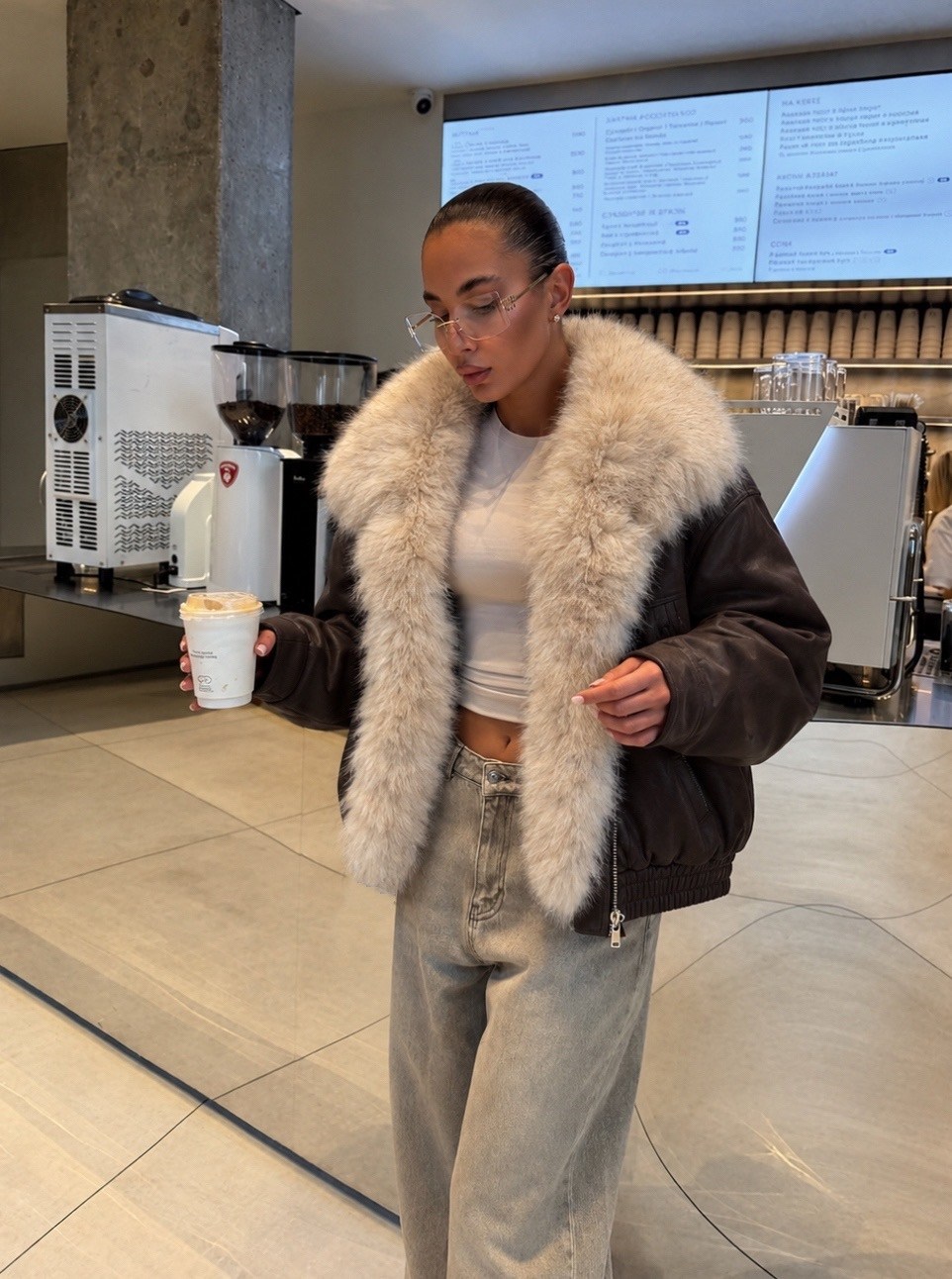 джинсовая куртка с мехом песца yana kraft brand,меховая куртка,куртка с мехом,джинсовая куртка с мехом песца,куртка из песца