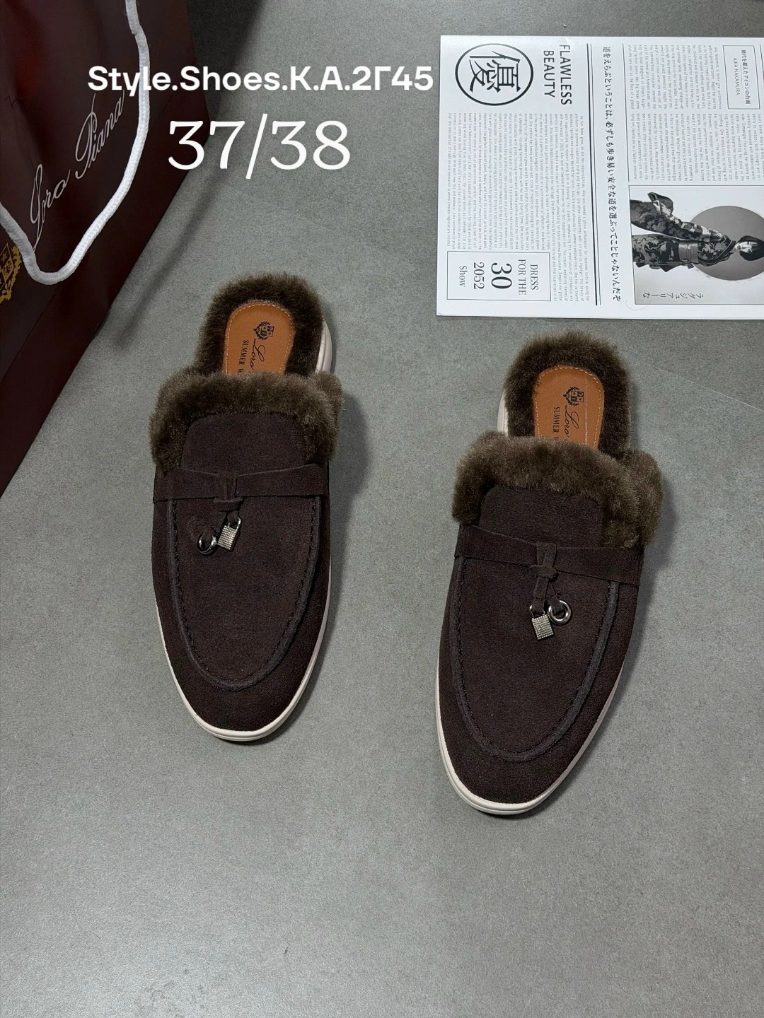 ,женские лоферы loro piana,мюли loro piana,мюли с мехом,loro piana лоферы