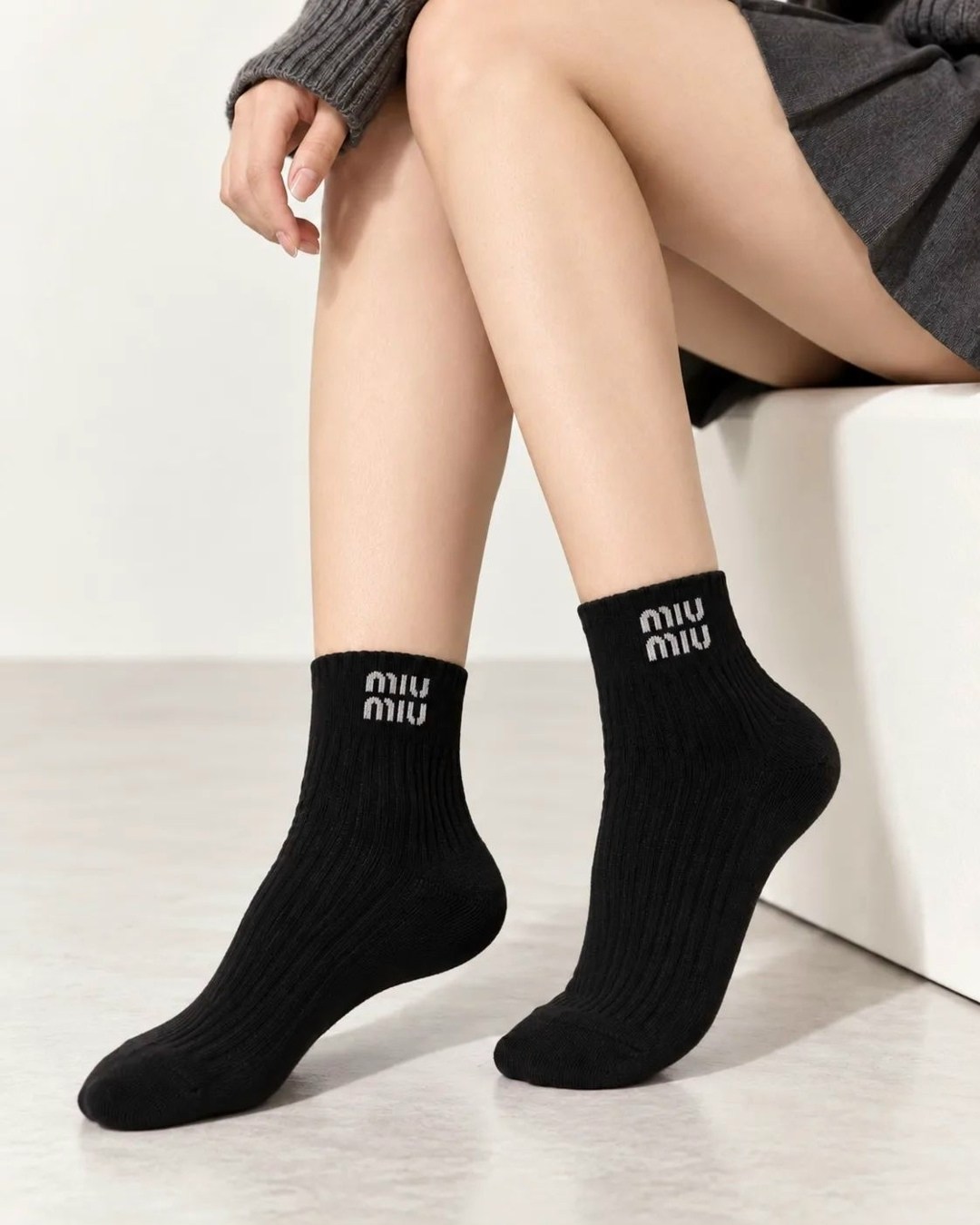 носки женские,носки miu miu,хлопковые носки,носки модная,комплект носков miu miu