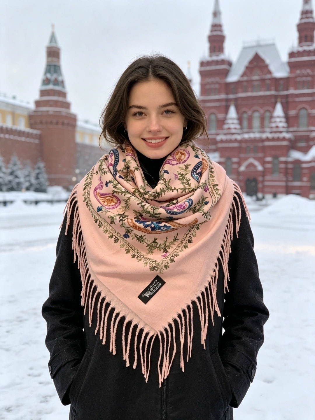 платок павловопосадская платочная мануфактура для женщин,платок шерстяной с шелковой бахромой,платки павловопосадские,павлопосадские платки,платок павловопосадская платочная мануфактура
