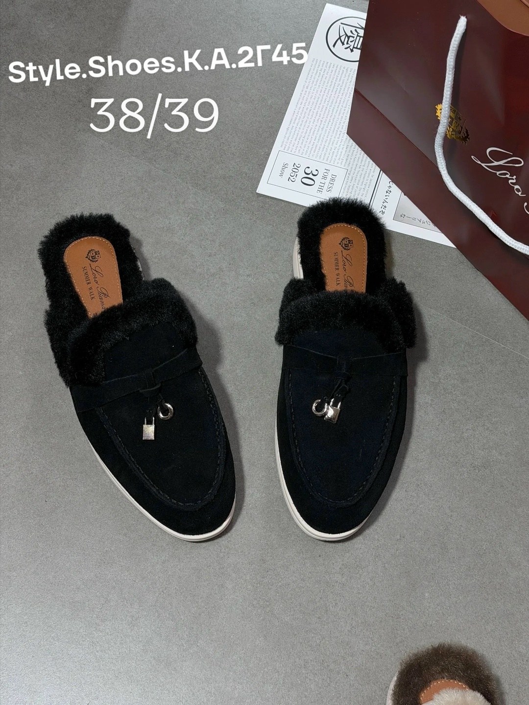 ,женские лоферы loro piana,мюли loro piana,мюли с мехом,loro piana лоферы
