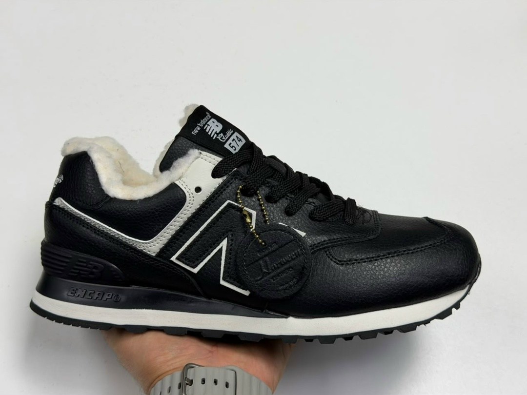 кроссовки new balance 574,зимние кроссовки new balance,зимние кроссовки nb 574 кожа черные с мехом new balance,кроссовки new balance 574 зимние,мужские кроссовки new balance 574 "black" с мехом