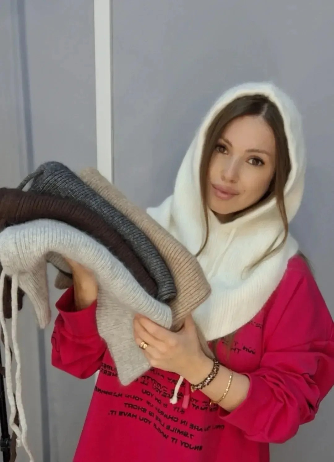 капор женский зимний вязаный шапка капюшон m farshama,капор капюшон,капор вязаный,капюшон вязаный,капор женский