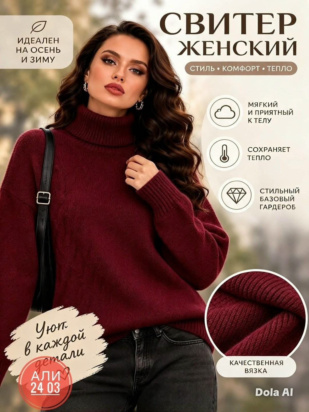 свитер бордовый с горлом оверсайз cyou by l. pribylova,женский свитер,вязаный свитер с горлом оверсайз,кашемировый свитер оверсайз с горлом,свитер женский с горлом